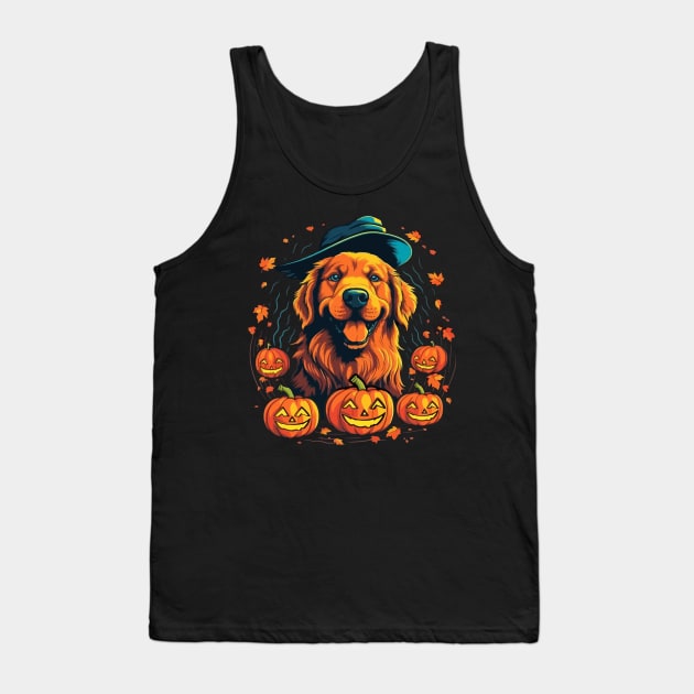 Golden Retriever Halloween Tank Top by JH Mart